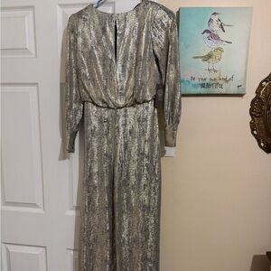 Vince Camuto Shimmering Silver Long Sleeve Dress